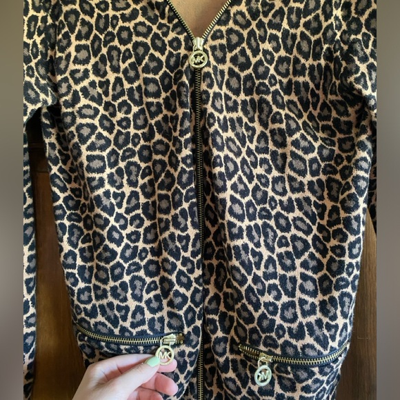 Michael kors leopard knitted cardigan sweater - Picture 3 of 6